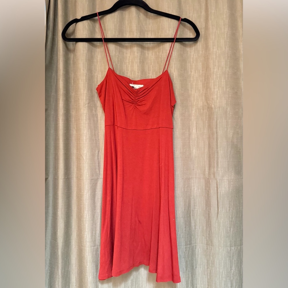 Deep Orange Spaghetti Strap Dress